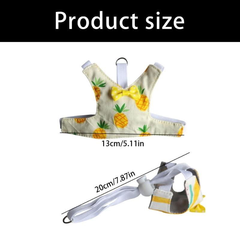 Comfortable Small Animal Harness Rope with Lovely Pattern Walking Vest Leash for Small Pet Outdoor Activity Essential