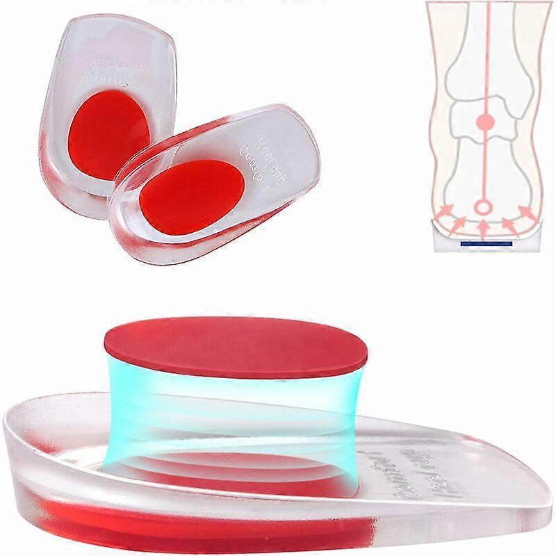 DWW-2 Pairs Insoles for Heel Spurs, Gel Insoles, Heel Cushions, Gel Orthopedic Insoles, Gel Insoles for Plantar Fasciitis, Heel Spurs