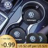 For VOLKSWAGEN VW 2PCS Car Waterproof Coaster Non Slip Water Cup Pad Mat For Volkswagen GOLF 5 Tiguan Polo Golf 6 Golf 7 Jetta A