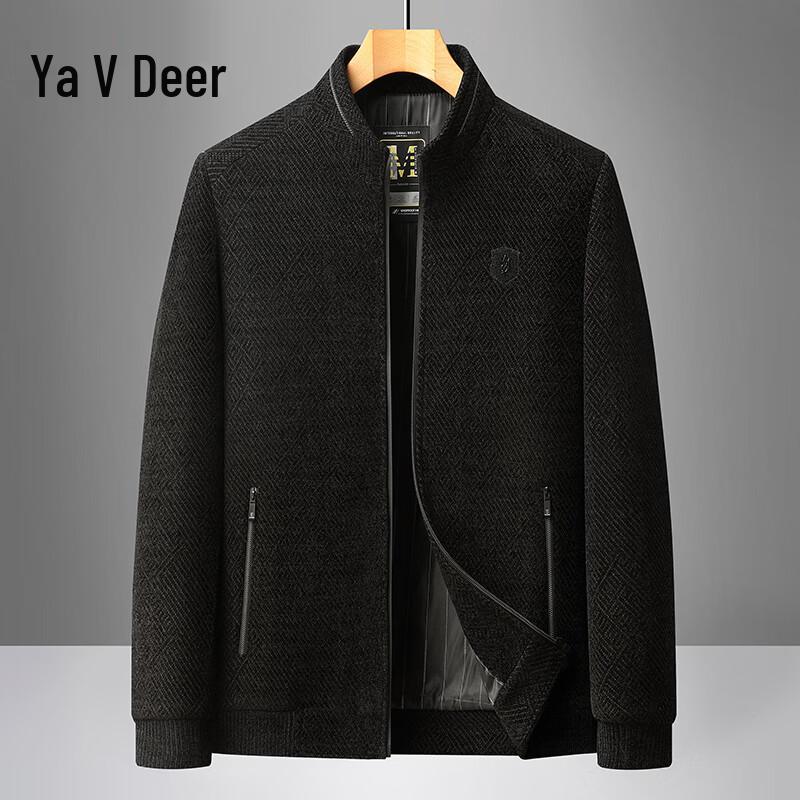 Yalu Men's Chenille Stand-Collar Casual Jacket