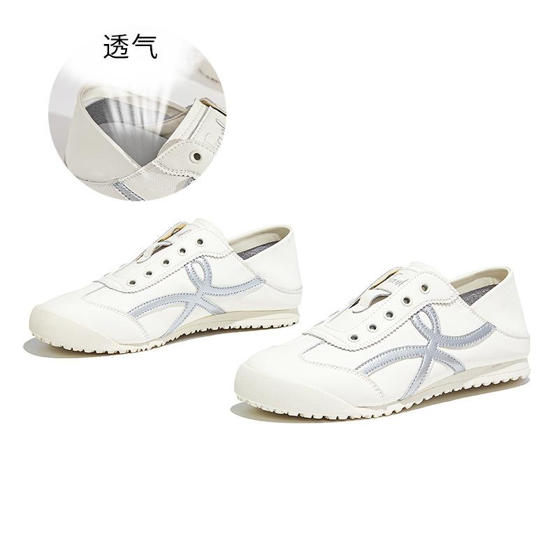 Two Wear Leather Dexun Shoes Women's Shoes 2025 Autumn New Shoes Casual Flat Forrest Gump Shoes Versatile Sports Women's