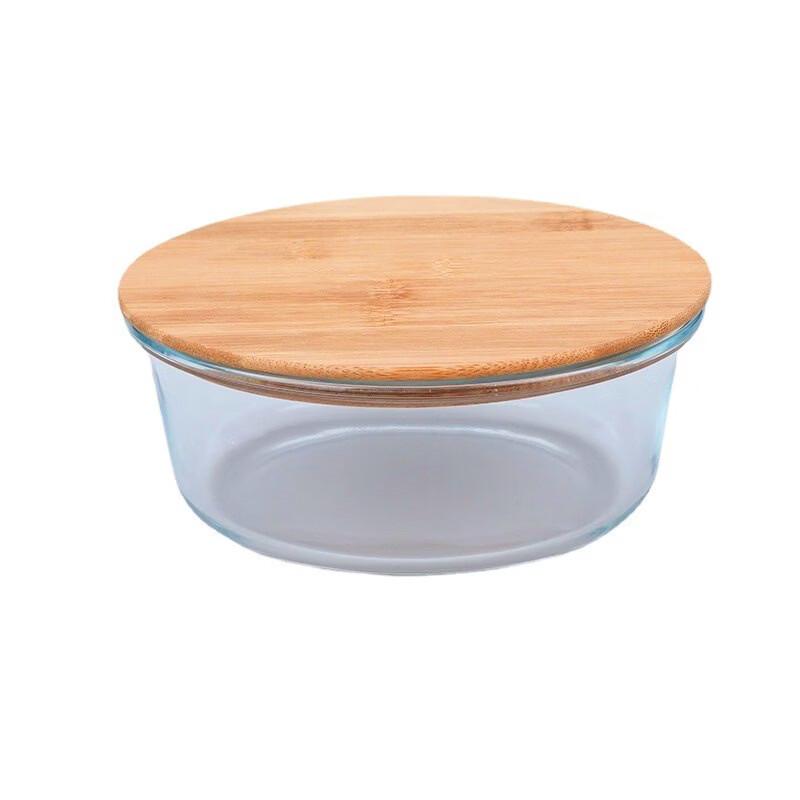 ZISIZ Bamboo Lid Glass Food Container