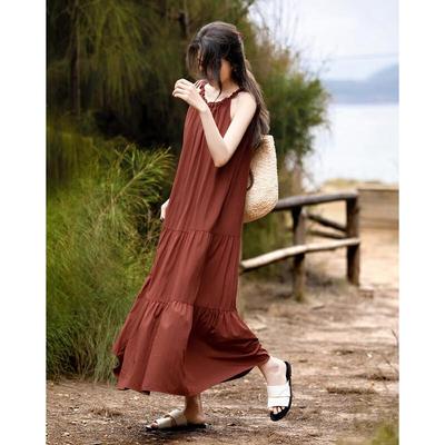 Demana Summer Elegant Halter Neck A-Line Maxi Dress