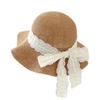 Small Fresh Floral Bow Straw Hat Front Big Rear Small Bucket Hat Sun Protection Top Hat Sun Hat Basin Hat Beach Hat