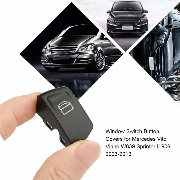 Pièces couvercle de commutateur de fenêtre 807624374022, couvercles de bouton de commutation de fenêtre pour Vito Viano W639 (noir)
