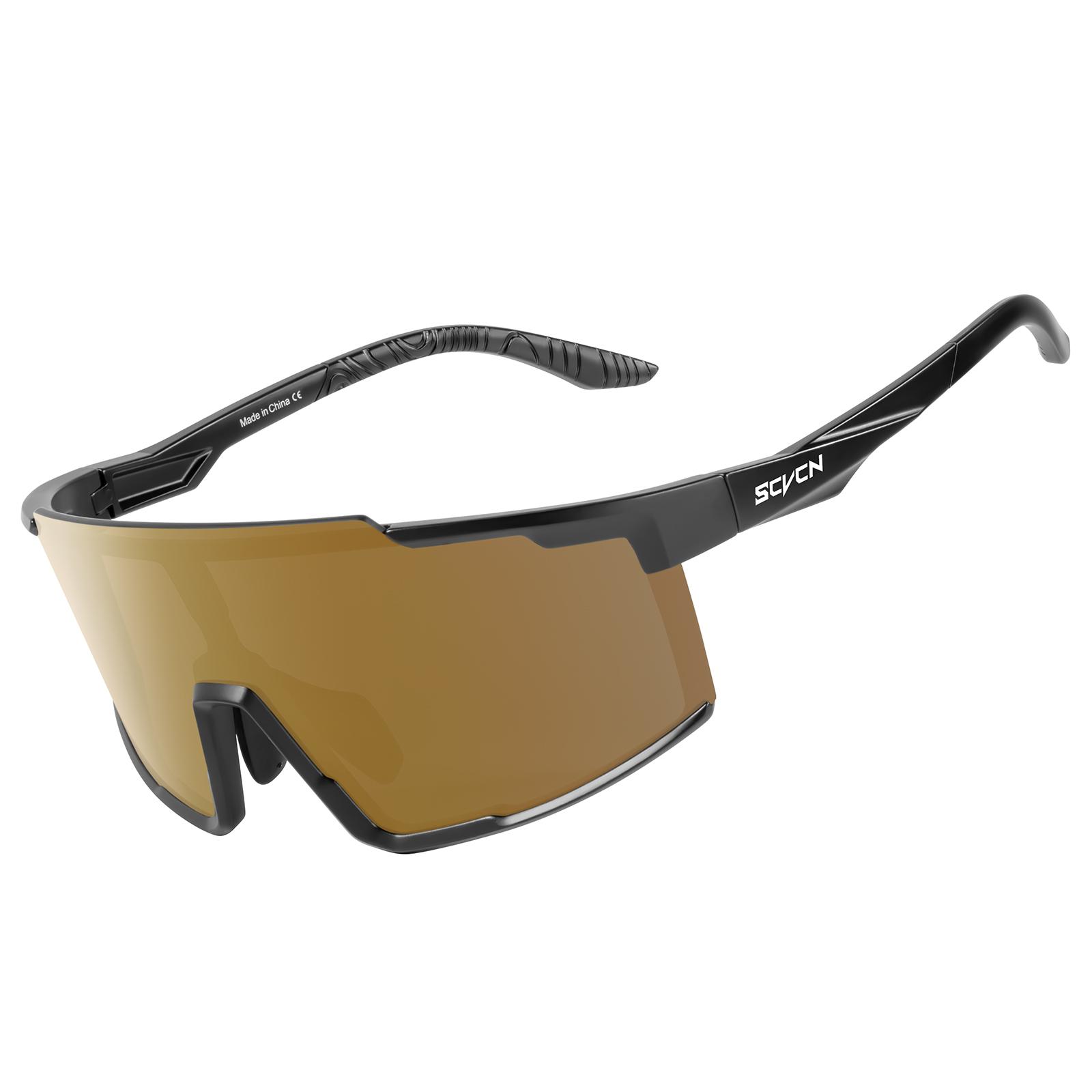 

SCVCN-Fashion Sunglasses Cycling Glasses Sports for Men Driving Sun Mountain Bike Road Bicycle Eyewear Goggles MTB UV400 1lens