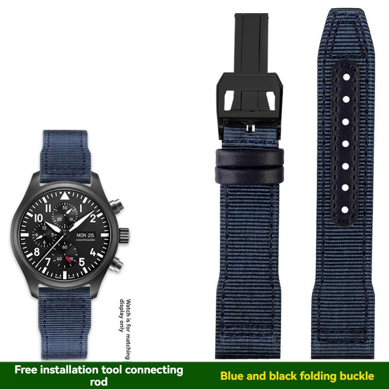 Voor IWC pilot Mark XVIII Spitfire Portugal serie outdoor sporten nylon canvas horlogeband voor heren 20 21 22MM