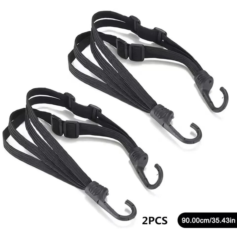 60/90CM Motorradhelmriemen Motorradzubehör Haken Gepäck Einziehbar Elastisches Seil Befestigungsgurt Motorradhelm