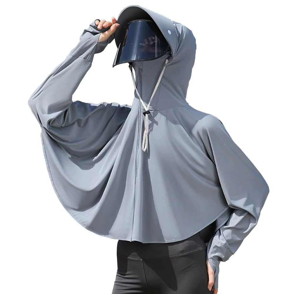Rashguard for Long Large Sun Full Body UV Neck Face Heat Stroke Cool to the Touch Dark [JunyueLiang] Women, Sleeve, Stylish, Size, Hat, Type,
