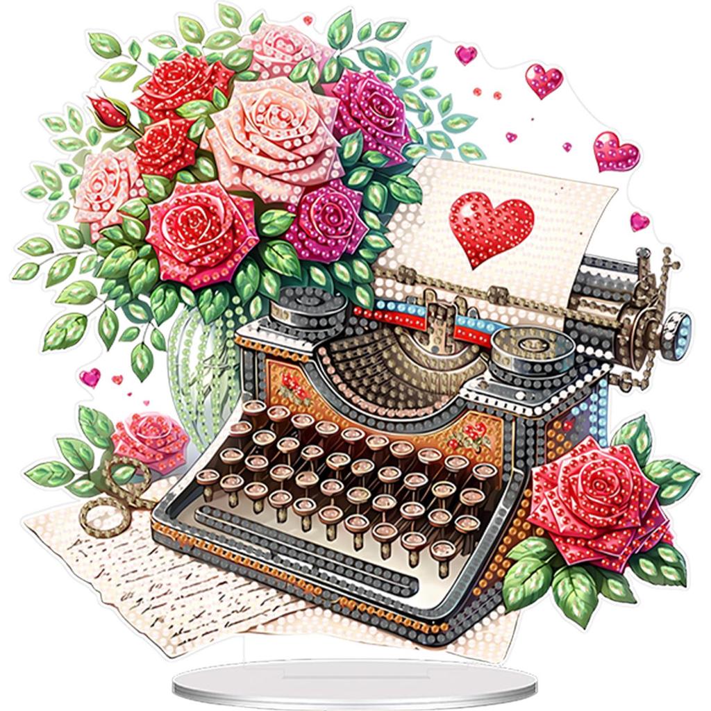 Acrylic 2D Flat DIY 5D DIY Diamond Art Tabletop Decorations Diamond Painting Desktop Decorations for Home Office Desktop Decor