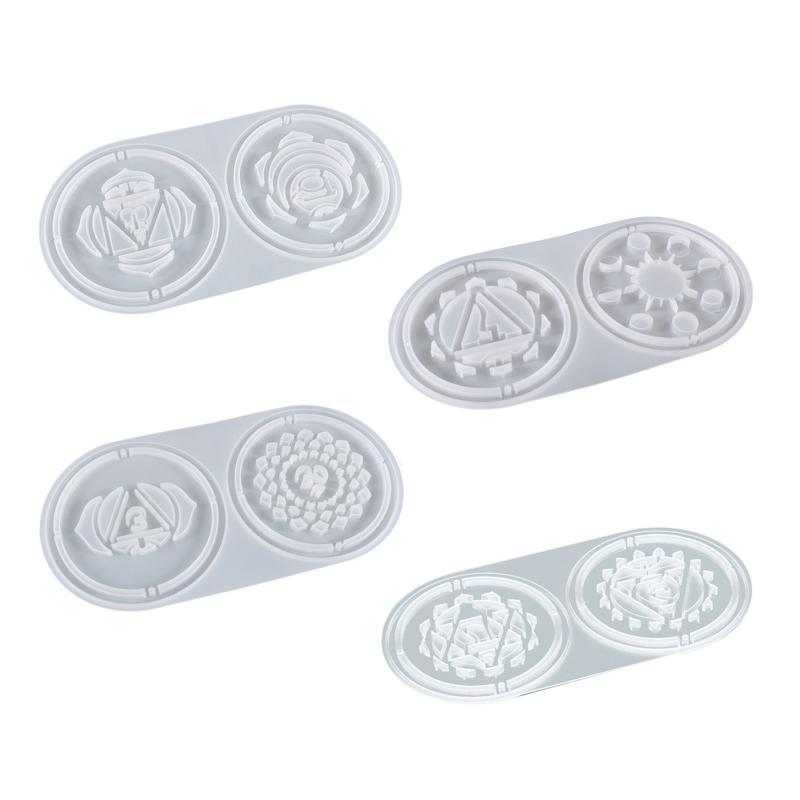 

Seven Chakra Resin Molds Storage Tray Mould Silicone Agate Coaster Molds Glossy Plate Molds for Making DIY Crafts 1