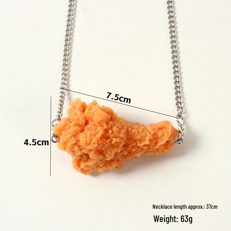 Trendy KFC Fried Chicken & Nugget Necklace – Creative Food-Inspired Accessory