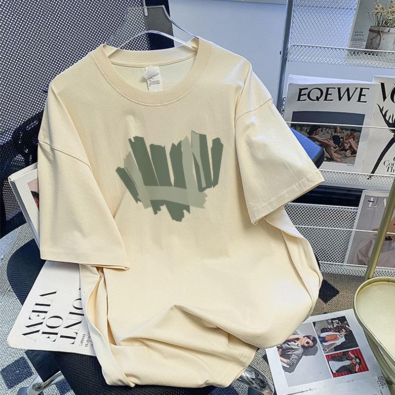 Damen Weiß Reine Baumwolle Locker Geschnitten Kurzarm T-Shirt - Sommer 2025 Kollektion