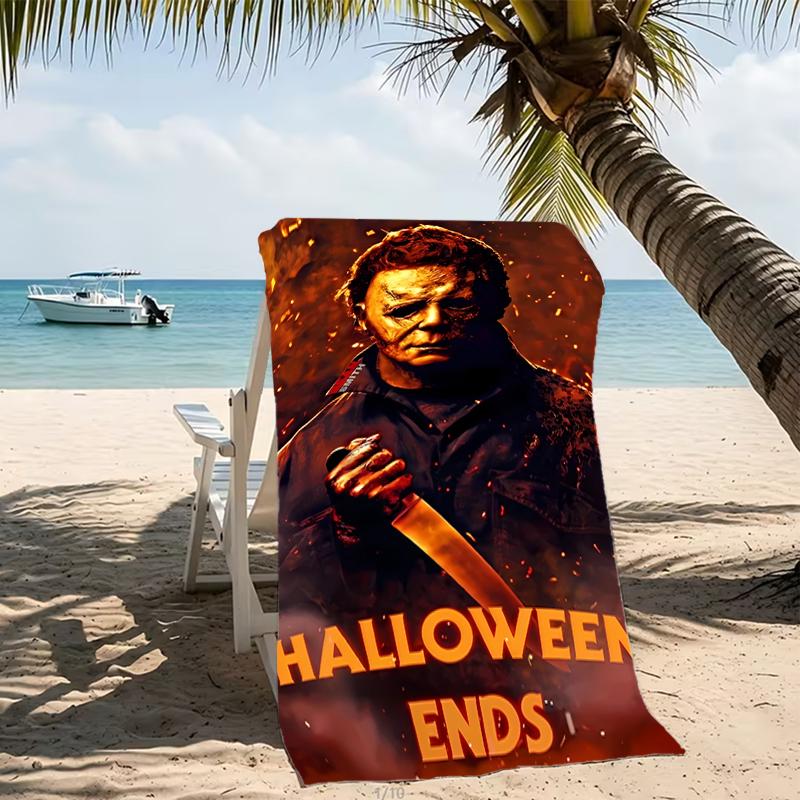 Beach Towel with The Revenge of Michael Myers Pattern - soft,absorbent,machine washable Lightweight&Modern,swimming,Travel Essentials