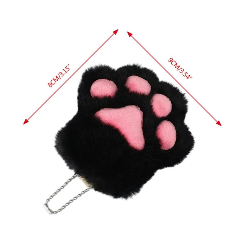 Animes Cats Paw Keychain Plush Cats Paw Keyring Cute Car Backpack Pendants Charm Cartoon Cats Paw Keychain Jewelry Gifts