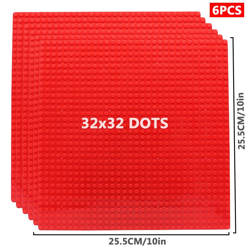 6pcs/set Base Plate 32*32 32*16 Studs Classic Figures Building Blocks Plates Bricks Baseplate Blocks Children Toys For Kid Gifts