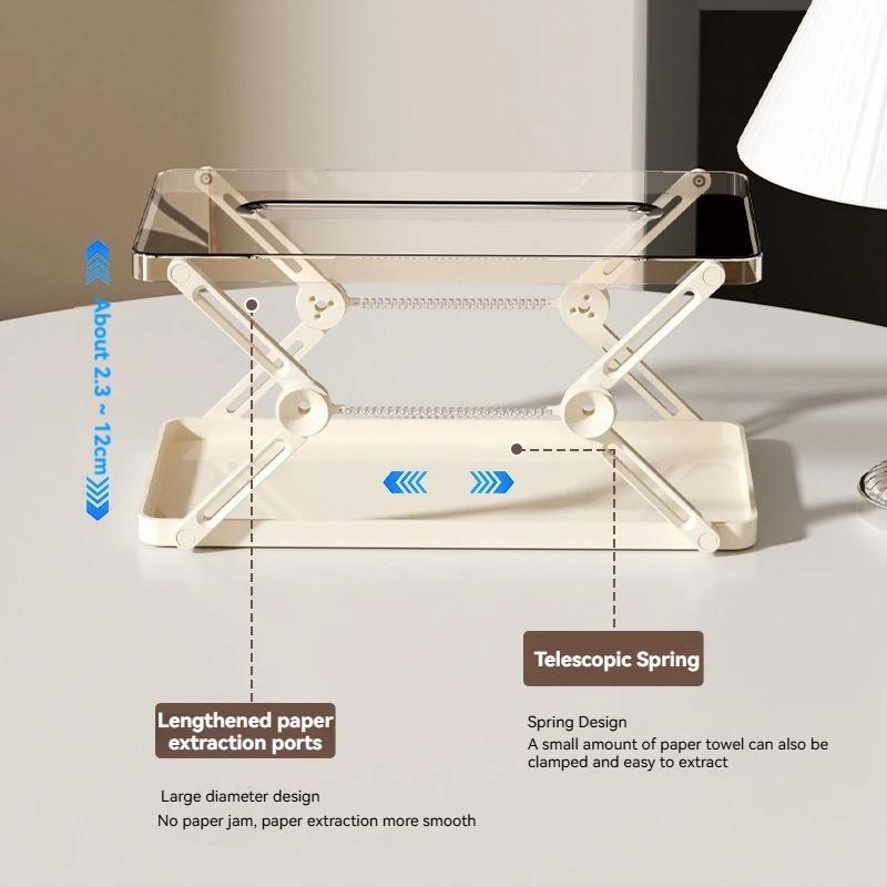 Plastic Telescopic Tissue Box Square Napkin Holder Container Wet Tissue Paper Dispenser Case Modern Home Car Organizer Decora