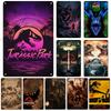 Classic Movie Poster Jurassic Park Metal Sign Retro Poster Vintage Metal Plaque Rusty Metal Sign Club Bar Cafe Industrial Decor