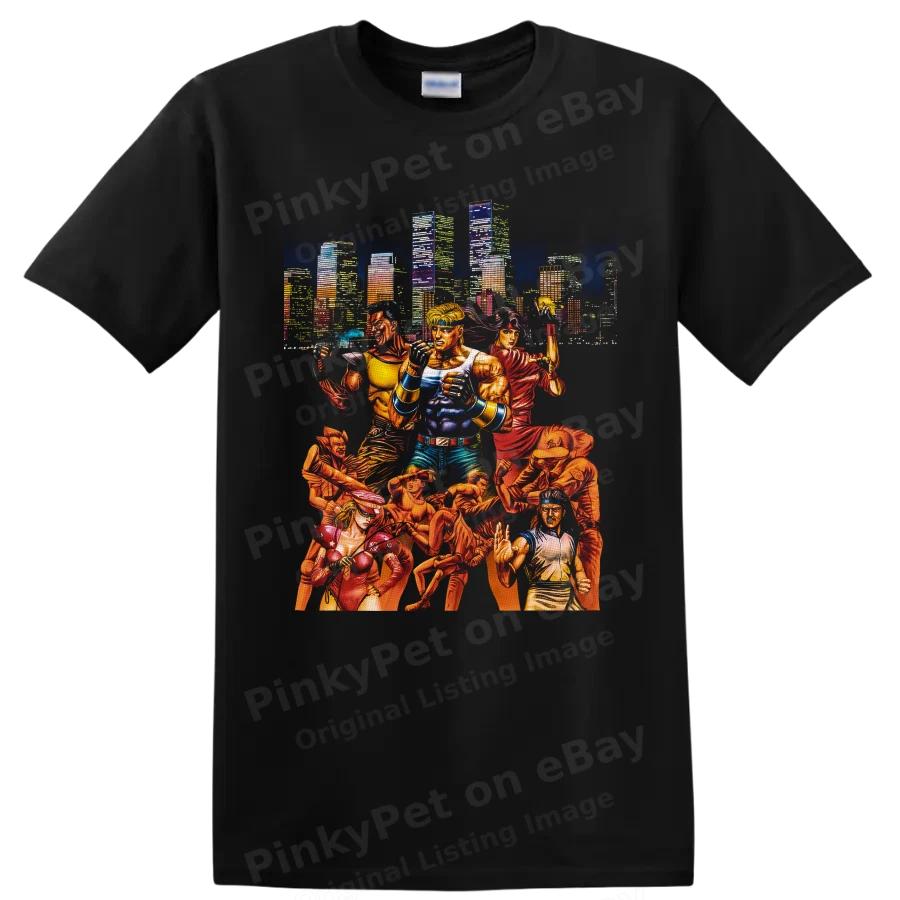 Streets of Rage T Shirt Retro Video Game Fighter City Skyline Graphic Art Tee