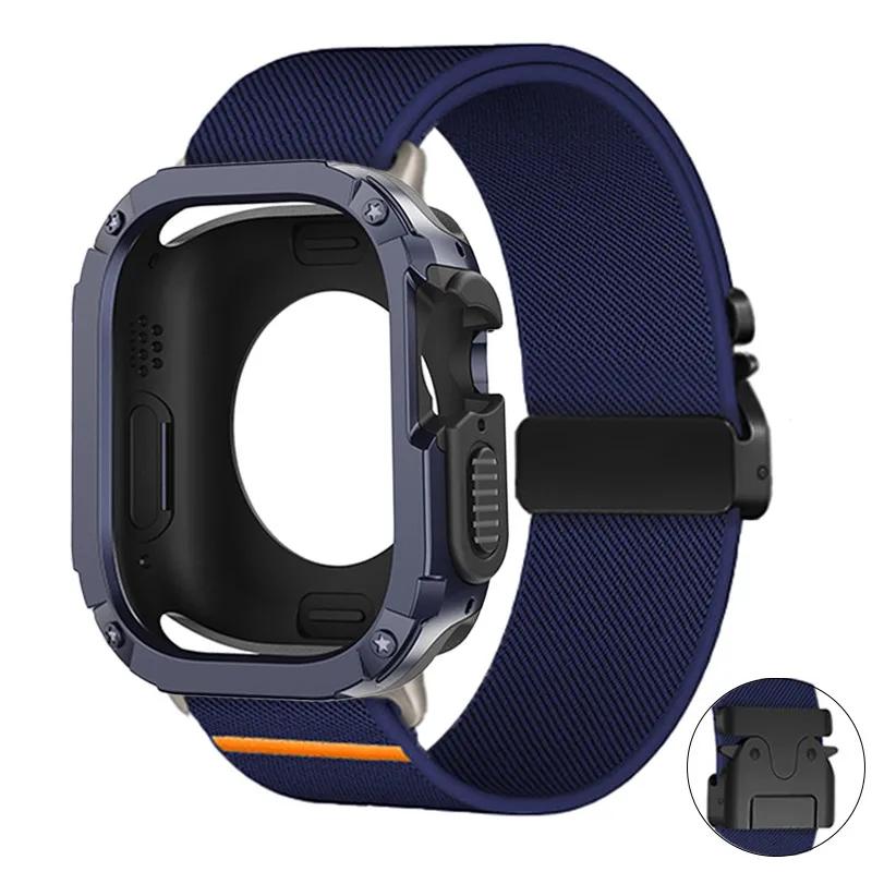 Gehäuse+Nylonarmband für Apple Watch S11 S10 42 46mm 9 8 7 6 5 4 SE3 PC+TPU Schutz für Iwatch Ultra 3 49mm 45mm 41 44 40mm 38mm