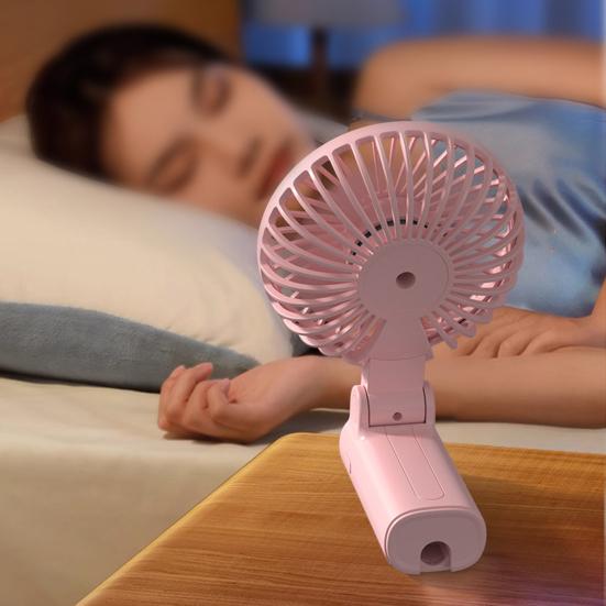 Umbrella Fan Strong Airflow Low Noise Foldable Design Handheld Personal Fan Hands-Free Clip-On Rechargeable Cooling Fan