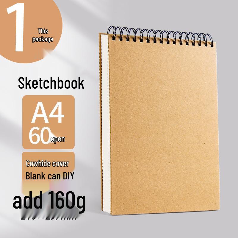 Thickened A3 One-piece Sketchbook, 32K Art Student Drawing Book, Spiral 8K Marker.