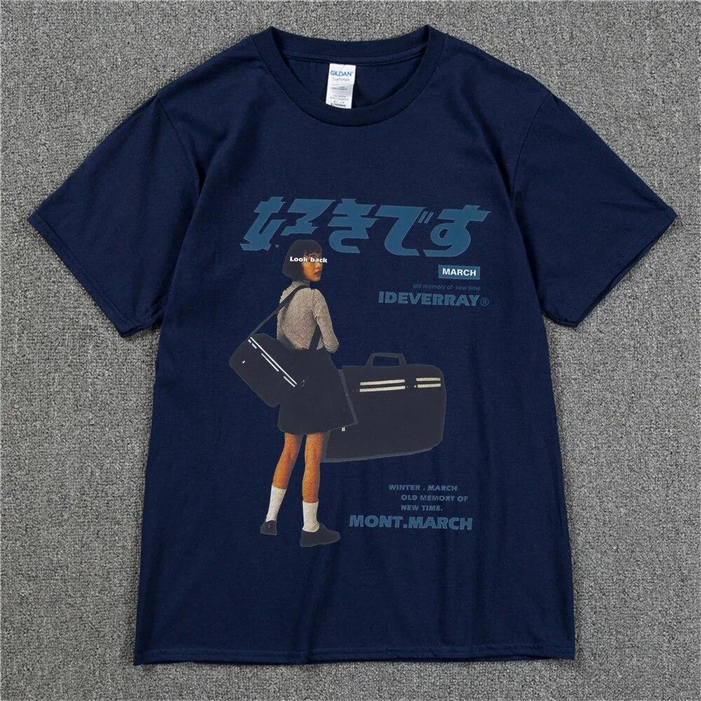 Hip Hop Streetwear Harajuku T Shirt Mädchen Japanische Kanji Drucken T-shirt 2022 Unisex Sommer Kurzarm T-Shirt Baumwolle Lose Tops tees