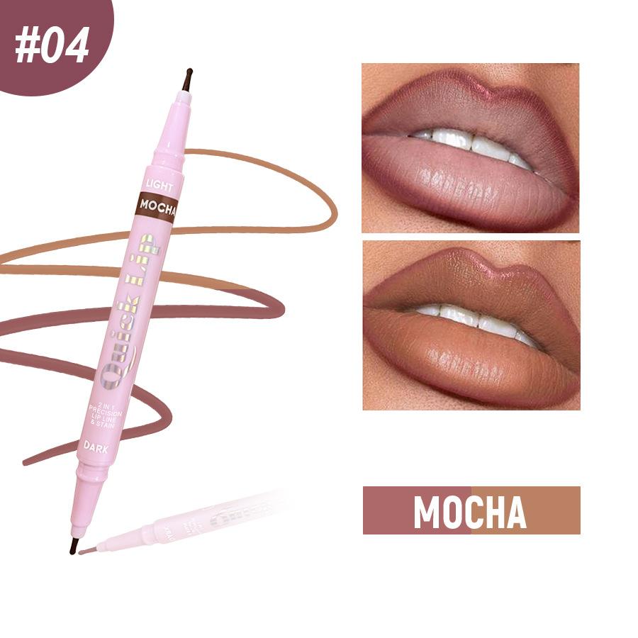 

PAGE VINE Dual End Lip Liner And Lipstick Precise Outline Matte Long Lasting 4# MOCHA