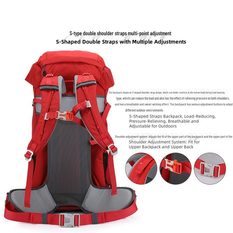 50L Waterproof Nylon Hiking Backpack - Large Capacity, Multifunctional for Outdoor Sports, Camping, and Travel