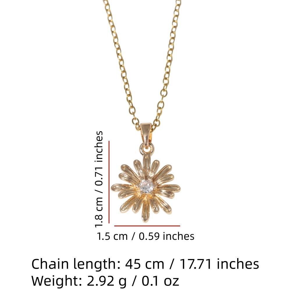 Flower Shape Pendant Necklace for Women Golden Stainless Steel Clavicle Chain Wedding Party Daily Wear Jewelry Accessories