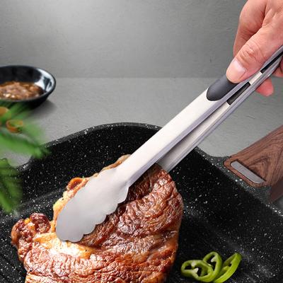 304 Stainless Steel Tongs BBQ Fried Meat Clam Tongs