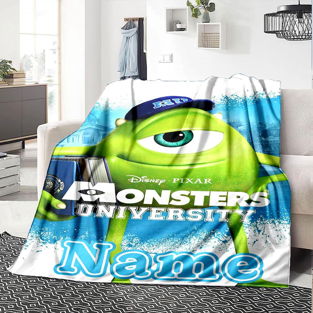 Benutzerdefinierter Name Monster AG Abenteuer Flanell Decke für Super Weiche Niedliche Komfort Decke für Reise Bettwäsche Couch Sofa Decke