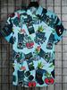 [Print Design - Not Texture] Men'S Short Sleeve Shirt - Flat Digital Print Pattern - No Texture - Summer Drink And Tropical Style, Fashionable Easy