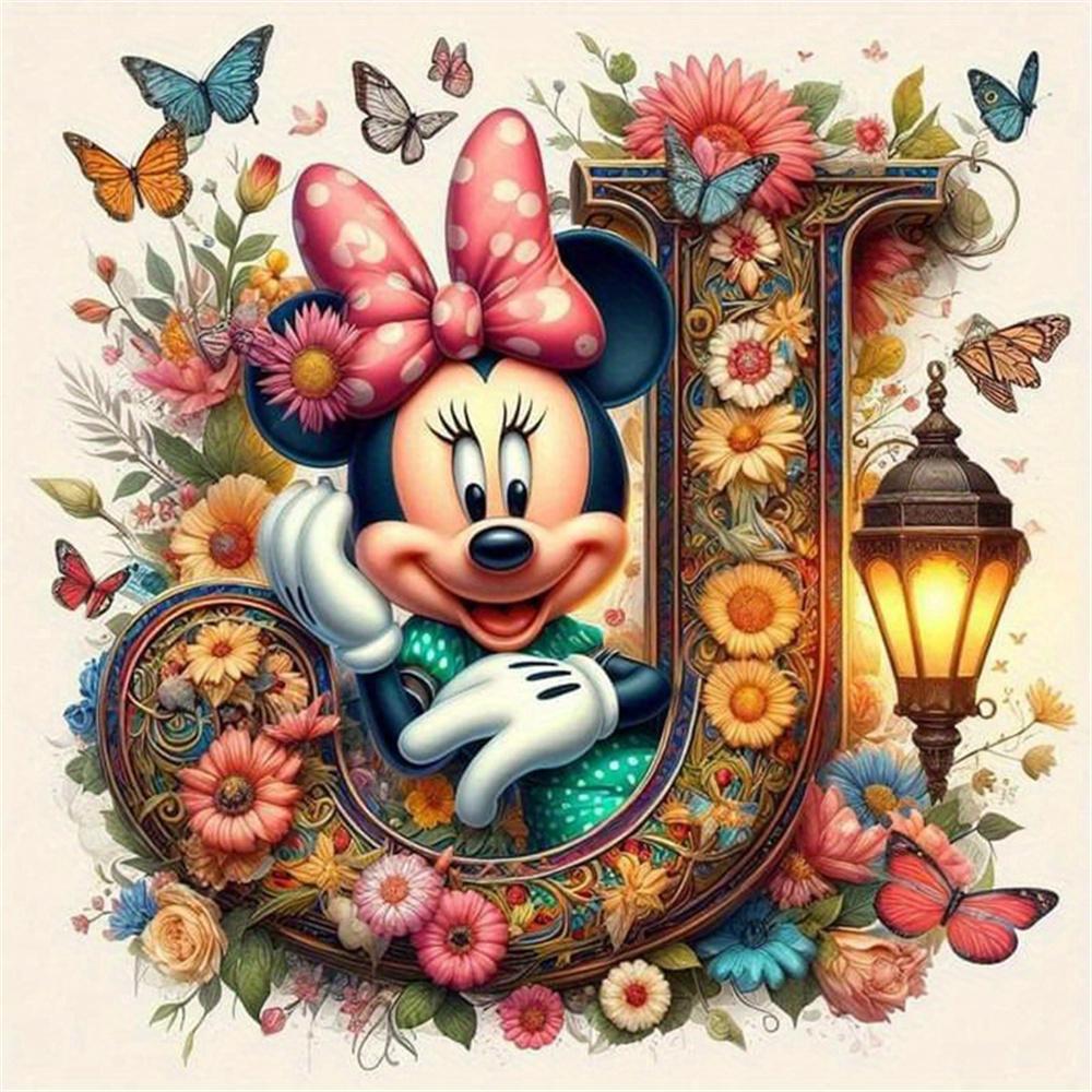 Disney Myszka Miki Malowanie Diamentami Litera Kreskówka Mozaika Diamentowa Kamienie Strass Obrazy Minnie Haft Kwiat Dekoracja Ścienna