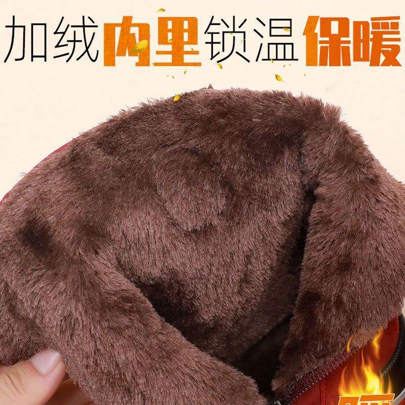 Snow Boots Women's Winter 2025 New Fashion Short Boots Thickened Cotton Shoes Short Boots Velvet Flat Bottom Mother Cotton Shoes