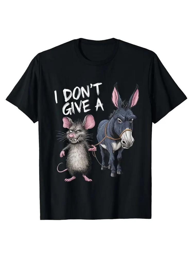 

Plus Size Men Funny i Don t Care Printed T- shirt- 180g Cotton, Short Sleeve, XL