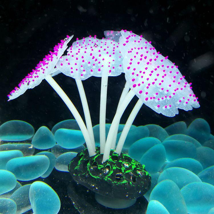 Fish Tank Simulation Decoration, Luminous Silicone Underwater World, Fluorescent Fake Coral, Aquarium Scenery, Colored Sea Anemones