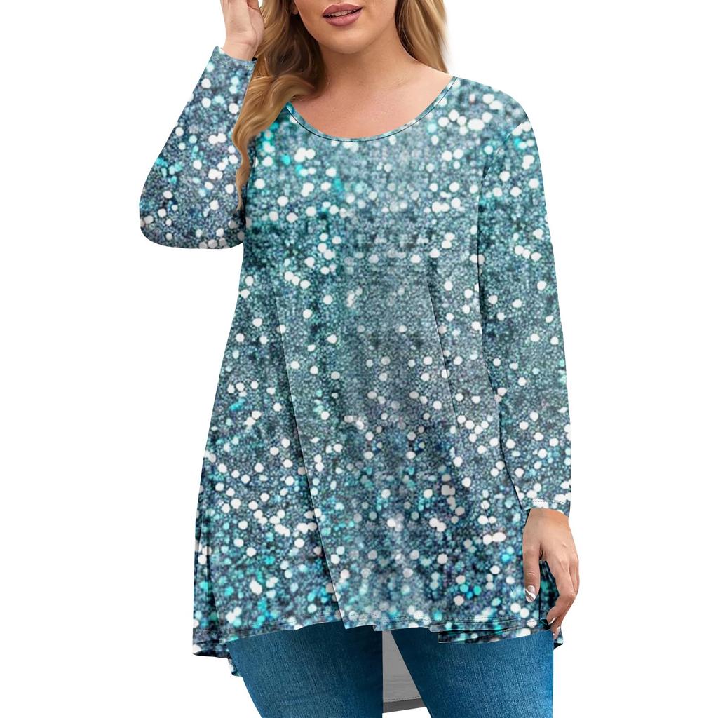 Women's Plus Size Top, Garden Collar Long Sleeved Shirt, Fashionable Floral Print Casual Top