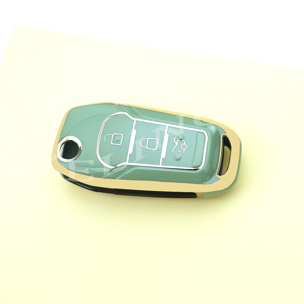 New Tpu Car Key Shell Case Fob For Ford F-150 F-250 F-350 Explorer Ranger Ka Fiesta Mondeo 3 Button Smart Key Cover Keychain