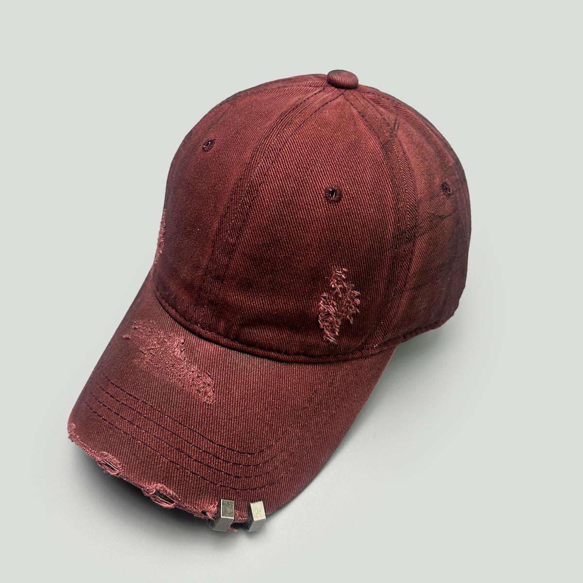 

Personal Broken Style Solid Rivet Baseball Hats New Men Women Sunshade Street Versatile Distress Fashion Outdoor Ins Peaked Caps 52-60cm