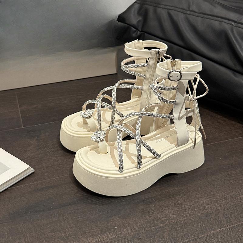 Sandalen mit dicker Sohle Damenschuhe Modische Neuer Stil und Elegante Sandalen