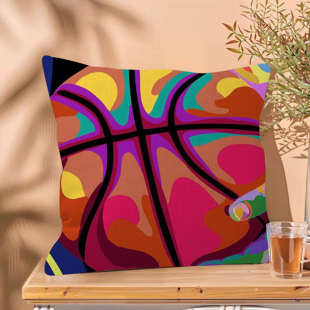 Nordic Colorful Sport Basketball Maple Design Cushion Cover Happy Autumn Harvest decor Holiday Decorati Pillow Cover