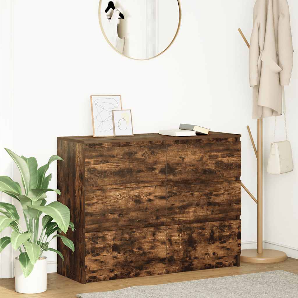 Sideboard Smoked Oak 100 x 35 x 76 cm Particle Board
