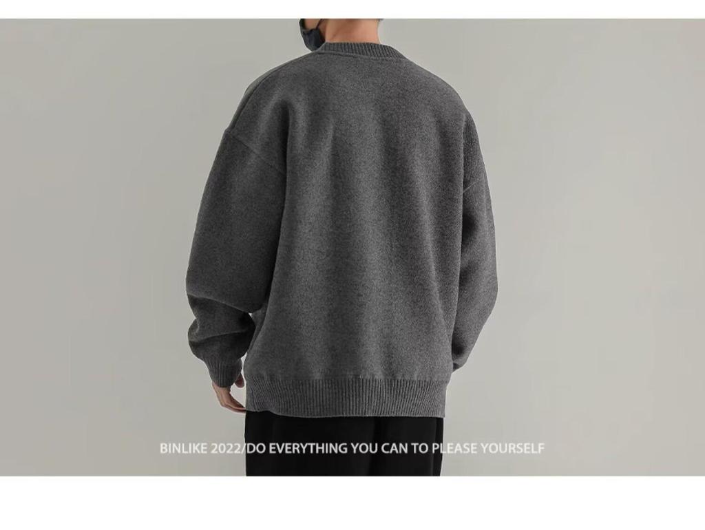 Herren-Strickpullover mit schmaler Passform und Rundhalsausschnitt – Herbst-/Winterkollektion 2024