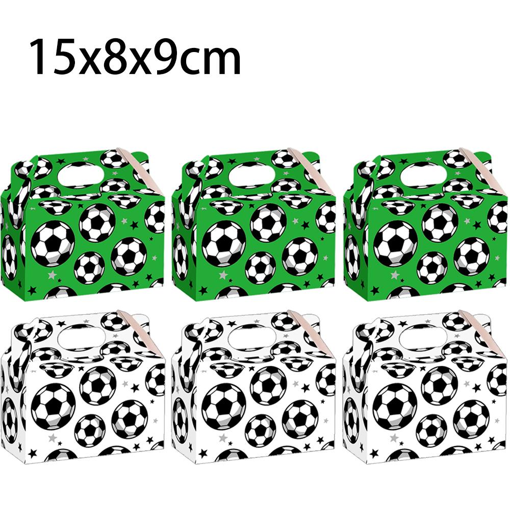 5/10/15Pcs Soccer Party Treat Boxes Soccer Cardboard Candy Cookies Gift Paper Box Soccer Theme Birthday Party Football Favors