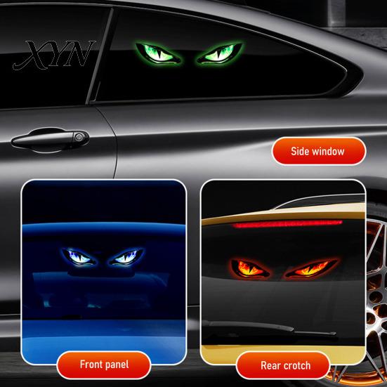 Solarbetriebene Auto-Innenbeleuchtung Teufelsaugenlicht für Windschutzscheibe, Fenster-Warnschild mit drei intelligenten Modi, LED-Atmungsauge-Dekor LED Digital