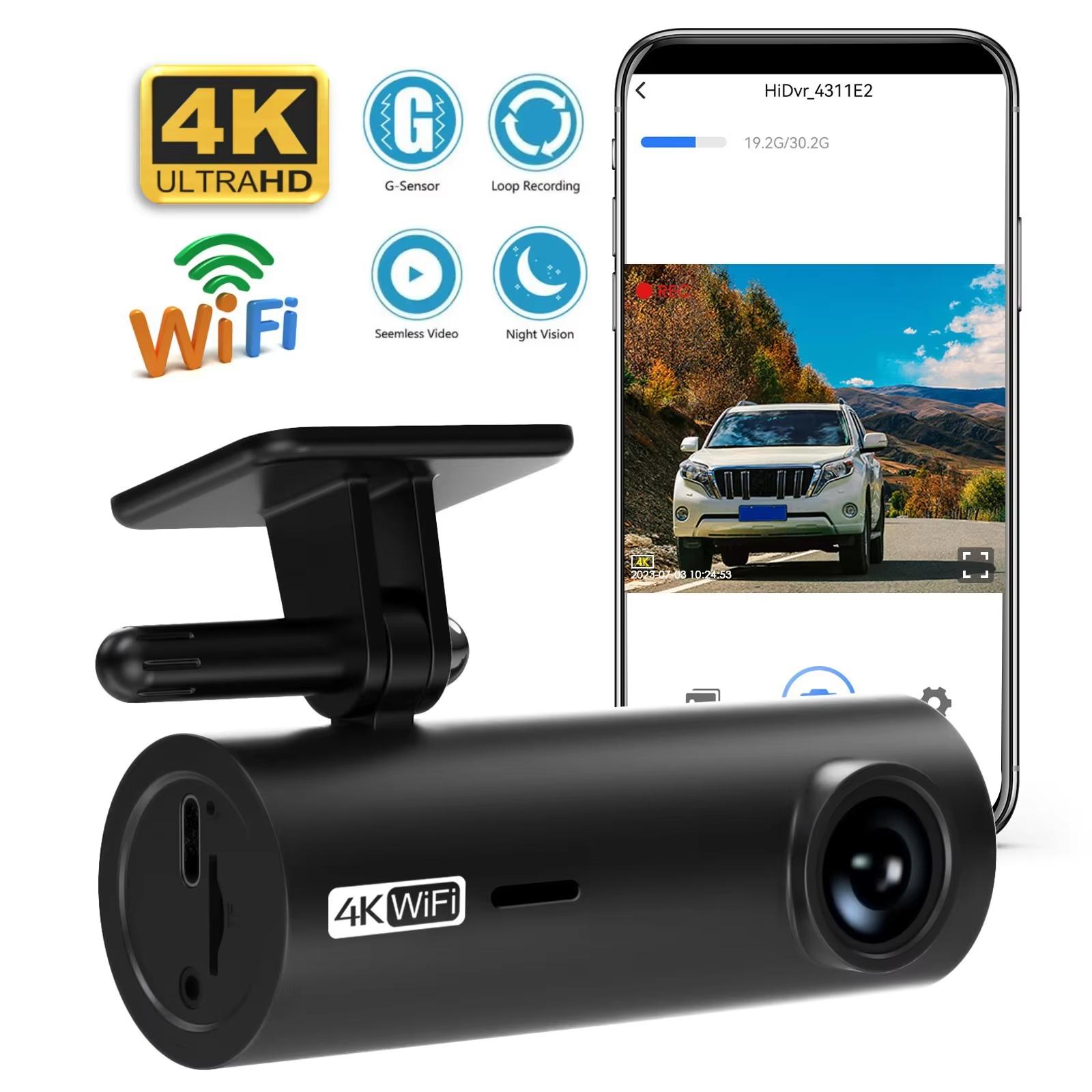 

Новый 4K WIFI Mini Dash Cam Car DVR Передний и задний видеорегистратор с ночным видением 24H Парковочная камера Монитор Черный ящик Автомобильные аксессуары 4K Dash Cam+WiFi
