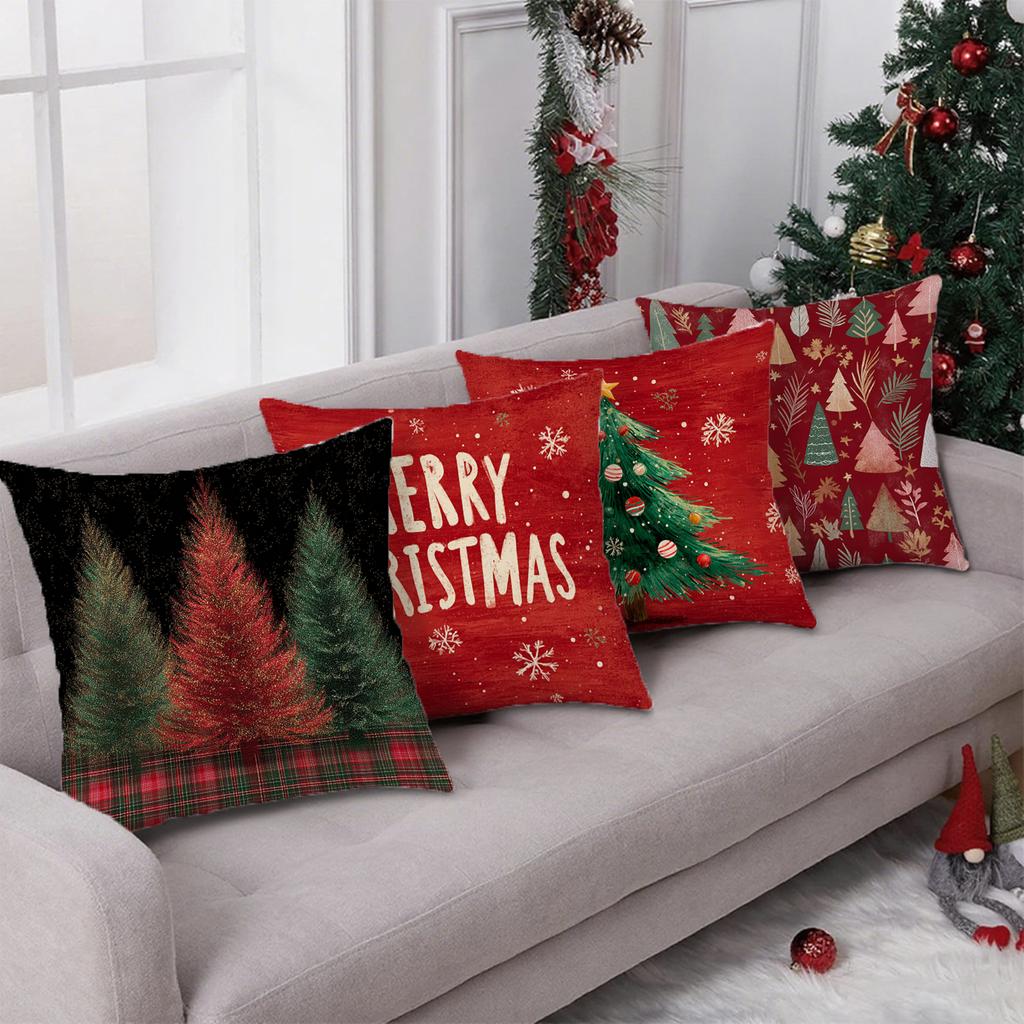 Christmas Tree Patterned PillowcaseSuitable for Sofa Car Bedroom Decorative Cushion Cover Pillow Cover