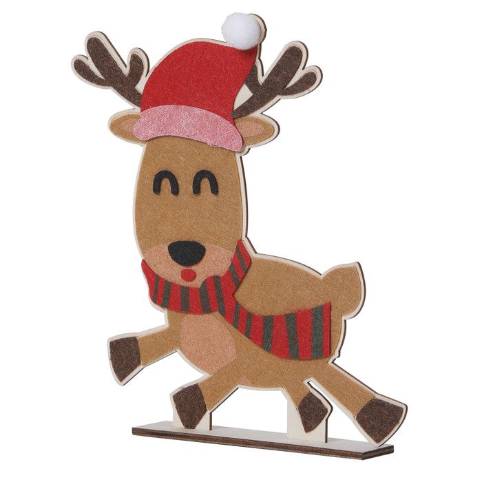 Wooden Reindeer Christmas Kit To Decorate 19 X 15.5 X 3 Cm