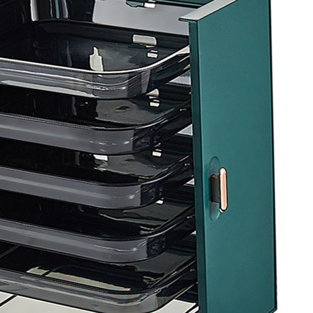 Kitchen Side Dishes Punch Free Foldable PET 6 Layers Wall Mounted Organization Rack Cooking Plates Storage Shelf Light